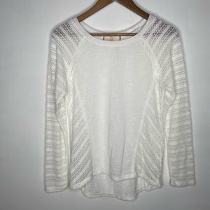 🍋Almost Famous white sheer open knit sweater